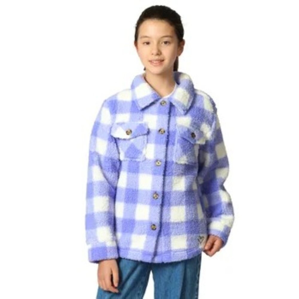 Roxy Girl's Fleece Shirt Jacket-Medium 10/12